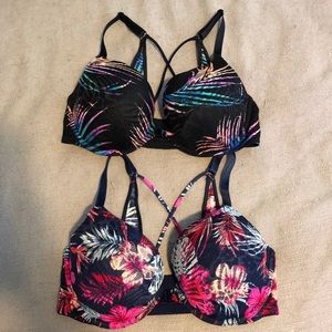 PINK Palm Lace Push Up Bras